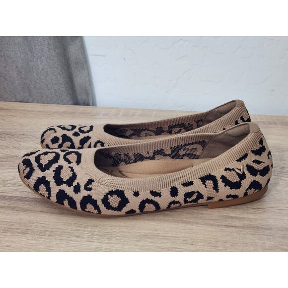 Vivaia Woman's Ballet Flat Round-Toe Claire Tan Dark Leopard Size 9.5 - 41 EU - Picture 5 of 12